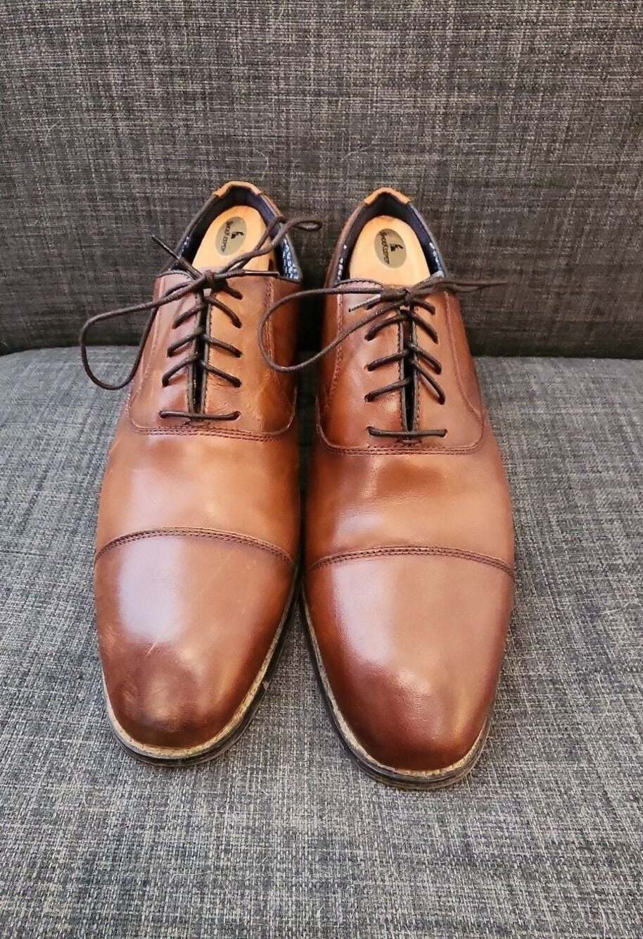 Stacy Adams Kallum Cap Toe Oxford Dress Shoes in Cognac